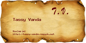 Tassy Vanda névjegykártya